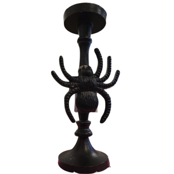 India Halloween Black Spider Candlestick Taper Holder – New - Picture 1 of 2